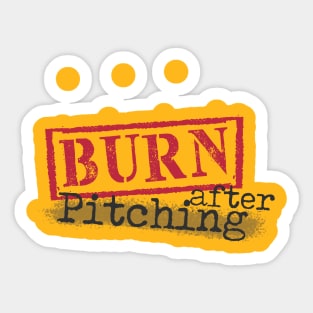 Burn After Pitching Logo Sticker